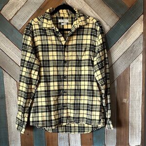 Yellow and Black Plaid Casual Button Down Shirt